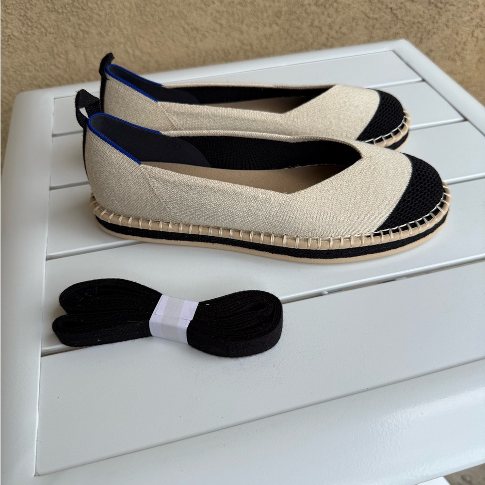 Elegant Beige and Black Women's Espadrilles